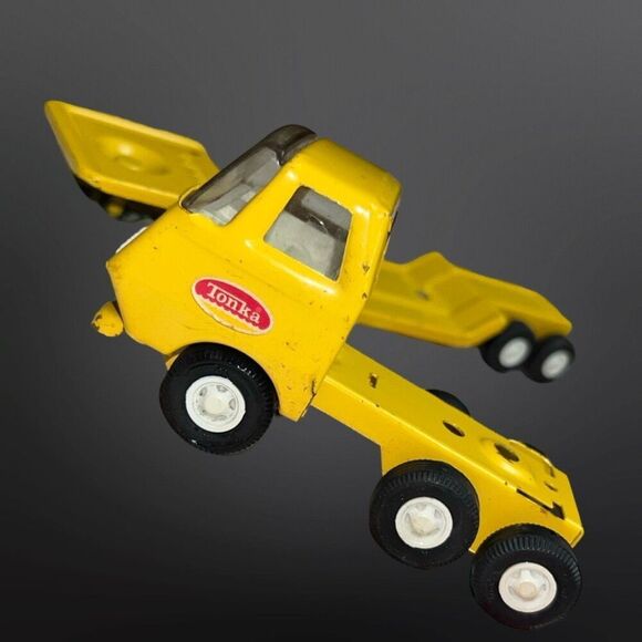 Vintage 1969 Metal Tonka Cab W/ Lowboy Flatbead Trailer 11” B9 - Picture 3 of 8